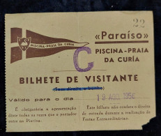 C5/6 - Bilhete * Piscina - Praia Da Curía * Aveiro * 1956 * Portugal - Portogallo