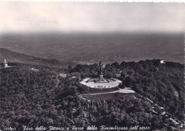 21119 " TORINO-FARO DELLA VITTORIA E PARCO DELLA RIMEMBRANZA DALL'AEREO "-VERA FOTO-CARTOLINA POSTALE SPEDITA 1955 - Panoramische Zichten, Meerdere Zichten