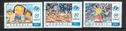ROUMANIE N°4319/20/21 "  50 ANS UNICEF " - Used Stamps