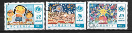 ROUMANIE N°4319/20/21 "  50 ANS UNICEF " - Oblitérés