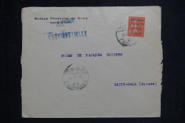 LIBAN - Enveloppe Commerciale De Adana Pour La Suisse En 1925, Affranchissement Semeuse Surchargé  - L 144108 - Briefe U. Dokumente