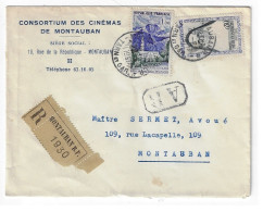 MONTAUBAN Tarn Et Garonne Lettre Recommandée AR Entête Consortium Cinéma 1 F Cilaos 0,30 F Mère Elisabeth Yv 1291 1241 - Storia Postale