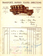 FACTURE.73.SAVOIE.FLUMET.TRANSPORTS RAPIDES TOUTES DIRECTIONS.ANDRE DUMAX. - Transport