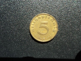 ALLEMAGNE : 5 REICHSPFENNIG  1938 E    KM 91     TTB+ - 5 Reichspfennig