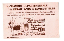 Buvard La Chambre Départementale Des Détaillants En Combustibles - Format : 21x13.5 Cm - C