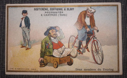 CHROMO VELO CYCLE CYCLISME MAGASIN SOUTERENE COFFIGNAL BLAVY - CASTRES 1890-1905 - Andere & Zonder Classificatie