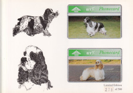 FOLDER CON 2 TARJETAS DE BT DE UN PERRO COCKER SPANIEL DE TIRADA 500 (CAN-DOG) (NUEVAS-MINT) - Dogs