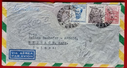 BRASIL BRAZIL RIO DE JANEIRO 1951 FLORIANO PEIXOTO COMERCIO AIR MAIL TO REINACH AARGAU SWITZERLAND - Storia Postale