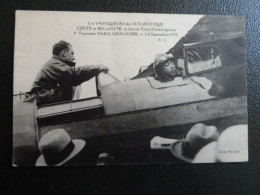 T1 - Vainqueurs De L'Atlantique COSTE Et BELLONTE Et L'avion Point D'interrogation 1ere Traversée Paris Nex-York 1930 - Aviateurs