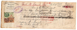 Fiscaux Sur Document--1935 -- Lettre Change Beauvais Et Dussault-PARIS--Sté P.Escompte--Bellebeau-Briquet-Monet - Brieven En Documenten