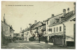 Entrée De Douvaine Du Côté De Thonon (rails Tramway, Hôtel De La Poste) Circulé 1909 - Douvaine