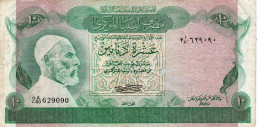 LIBYA 10 DINARS ND 1980 P-46a VF "free Shipping Via Registered Air Mail" - Libia