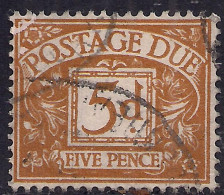 GB 1959 - 63 QE2 5d Yellow Brown Postage Due Used SG D62 ( G814 ) - Impuestos