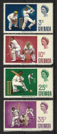 GRENADA...QUEEN ELIZABETH II...(1952-1922...)...." 1969.."....CRICKET..SET OF 4....10c HAS A COUPLE OF ISSUSES......MH.. - Cricket