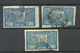RUSSIA Russland 1922 Michel 177 X Y + 177 X Z + 177 Z O - Used Stamps