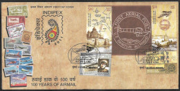 India 2011 INDIPEX, International Philatelic Exhibition Allahabad ,100 Years Of AIRMAIL Aeroplane , FDC(**)  Inde Indien - Storia Postale