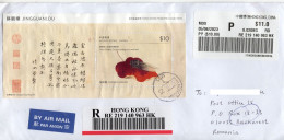 HONG KONG 2023: CHINESE PAINTING On Circulated Cover - Registered Shipping! - Covers & Documents