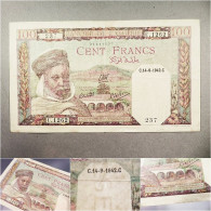 * BILLET CENT FRANCS BANQUE DE L'ALGERIE - Monnaie Argent - Algérie