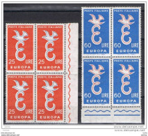 REPUBBLICA:  1958  EUROPA  CEPT  -  S. CPL. 2  VAL. BL. 4  N. -  SASS. 838/39 - 1958