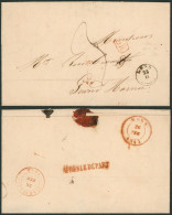 Précurseur - LAC Datée De Lens (1845) + Obl T18, Port 3 Décimes > Grand Hornu (St-Ghislain) + Griffe Après Le Départ (ve - 1830-1849 (Belgique Indépendante)