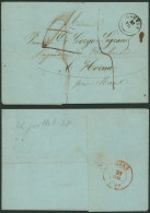 Précurseur - LSC + Cachet T18 "Couvin" > Hornu / Port Rectifié 3 En 4 Décimes. - 1830-1849 (Belgique Indépendante)