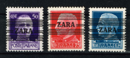 ITALY 1943 OCCUPAZIONE TEDESCA ZARA - SERIE DI 3 VALORI SOVRASTAMPATI "ZARA" MNH - Occ. Allemande: Zara