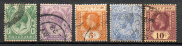 Col33 Colonie Britannique Malaisie Malacca 1912 N° 138 + 140 à 143 Oblitéré Cote : 5,65€ - Malacca