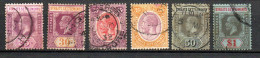 Col33 Colonie Britannique Malaisie Malacca 1921 N° 177 à 181 Oblitéré Cote : 29,30€ - Malacca