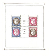 Bloc Feuillet N°3 - Pexip Et Paris 1937 - Type Ceres 1849 Neuf Avec Traces De Charnière Dans Les Coins (Hors Timbres) - Neufs