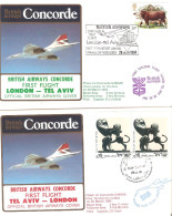 CONCORDE PREMIER 1er VOL FIRST FLIGHT BRITISH AIRWAYS LONDON TEL AVIV LONDON  1984 - Altri & Non Classificati