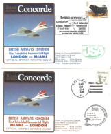 CONCORDE PREMIER 1er VOL FIRST FLIGHT BRITISH AIRWAYS LONDON MIAMI  LONDON  1984 - Sonstige & Ohne Zuordnung