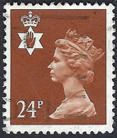 GREAT BRITAIN Northern Ireland 1991 QEII 24p Chestnut Machin SGNI58 FU - Irlanda Del Norte