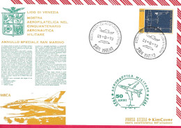 SAN MARINO - ANNULLO SPECIALE " MOSTRA NAZIONALE DI AEROFILATELIA A VENEZIA" 31.8.73* SU BUSTONE KIM COVER - Briefe U. Dokumente