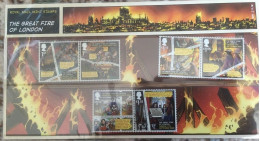 GROSSBRITANNIEN GRANDE BRETAGNE GB 2016 GREAT FIRE OF LONDON SET 6V P. PACK  SG 3879-84 MI 3937-42 YT 4349-54 SC 3540-5 - Presentation Packs