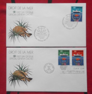 United Nations  FDC,1974 Ocean Law Boat Fish，2 Covers - FDC