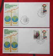 United Nations  FDC,1980 International New Order，2 Covers - FDC