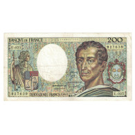 France, 200 Francs, Montesquieu, 1984, U.025 927639, TB+, Fayette:70.4, KM:155a - 200 F 1981-1994 ''Montesquieu''