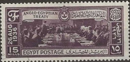 EGYPT 1936 Anglo-Egyptian Treaty - 15m. - Nahas Pasha And Treaty Delegates FU - Gebruikt