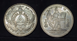 Honduras 1 Peso 1888, Rare Silver , Xf,  Free Shipping - Honduras