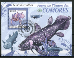 AR2-20 Comores Bloc N° 201 Oblitéré Les Coelacanthes Poissons à 10 % De La Cote   A Saisir !!! - Comores (1975-...)