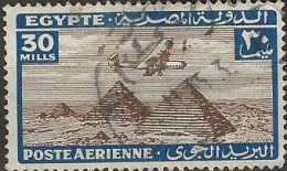 EGYPT 1933 Air. Handley Page HP.42 Over Pyramids - 30m. - Brown And Blue FU - Poste Aérienne