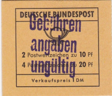 Bund , 1968, MH 13 D,  Mit Handstempel Gebührenangaben Ungültig, Violetter 3-Zeiler, Saarbrücken - 1951-1970