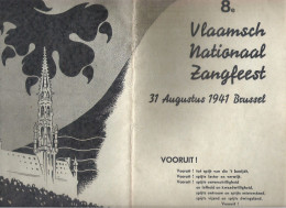 8e VLAAMSCH NATIONAAL ZANGFEEST - 31 AUGUSTUS 1941 - BRUSSEL (2 Scans) - Antiquariat