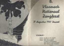 8e VLAAMSCH NATIONAAL ZANGFEEST - 31 AUGUSTUS 1941 - BRUSSEL (2 Scans) - Anciens