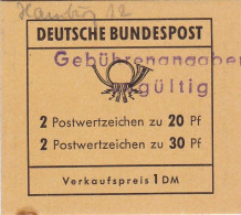 Bund , 1968, MH 14 G,  Mit Handstempel Gebührenangaben Ungültig, Violetter 2 Zeiler, Hamburg 12 - 1951-1970