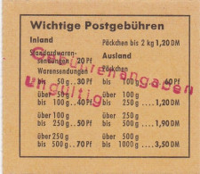 Bund , 1968, MH 14 G,  Mit Handstempel Gebührenangaben Ungültig, Roter 2 Zeiler, Köln - 1951-1970