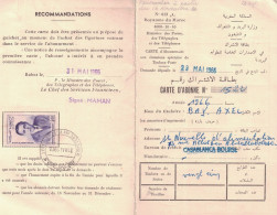 MAROC - 5d POSTE AERIENNE SUR CARTE D'ABONNEMENT DE 1966 DE CASABLANCA BOURSE - CACHET DES PTT LE 31 MAI 1966. - Maroc (1956-...)