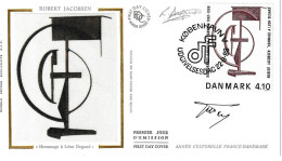 Danemark FDC 1988 Robert Jacobsen Avec Signature Du Graveur - Sonstige & Ohne Zuordnung