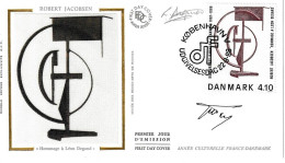 Danemark FDC 1988 Robert Jacobsen Avec Signature Du Graveur - Altri & Non Classificati