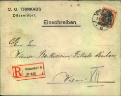 1916, 30 Pf. Germania Als EF Auf Einschreiben Ab DÜSSELDORF Mit Zensur - Sonstige & Ohne Zuordnung